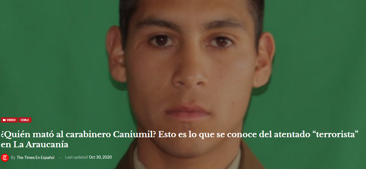 ¿Quién mató al carabinero Caniumil? Esto es lo que se conoce del atentado “terrorista” en La Araucanía. Video