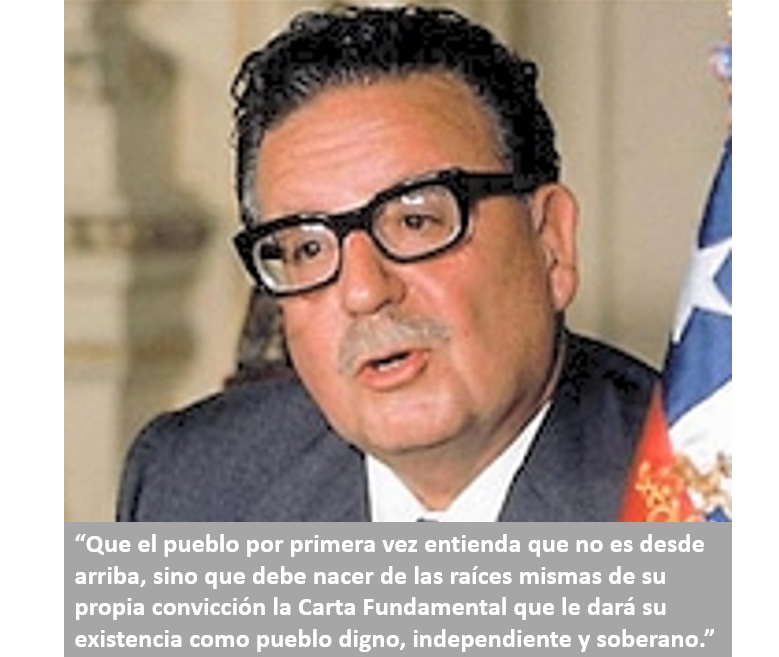 Salvador Allende: «Que el pueblo entienda que no es desde arriba que debe nacer la Carta Fundamental»
