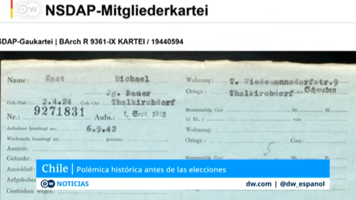 Televisión alemana confirma que el padre de Kast fue militante del partido nazi
