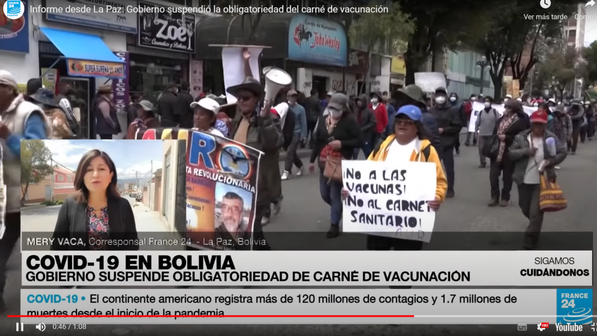 Bolivia: Gobierno suspendió la obligatoriedad del carné de vacunación
