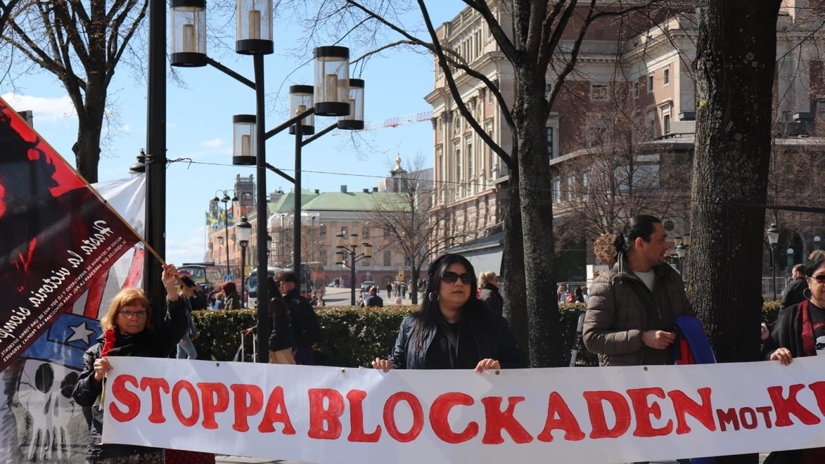 Primero de Mayo en Estocolmo contra la OTAN y los bloqueos de EE.UU.