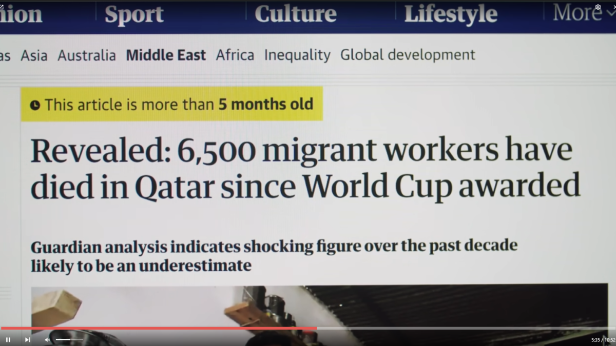 El despropósito de Qatar 2022: Han muerto 6500 obreros de la construcción