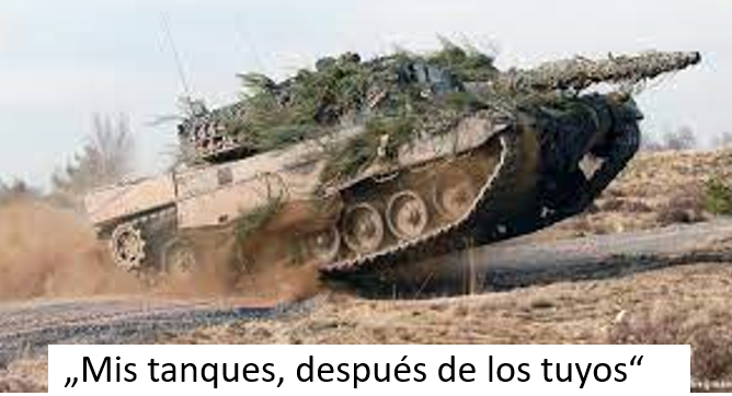 EE.UU. le pide a Alemania que envíe sus tanques a Ucrania. Alemania le responde, “después de los tuyos”