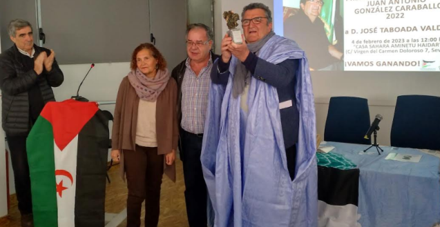 Pepe Taboada recibe el Premio a la Solidaridad por toda una vida luchando por la libertad del pueblo saharaui